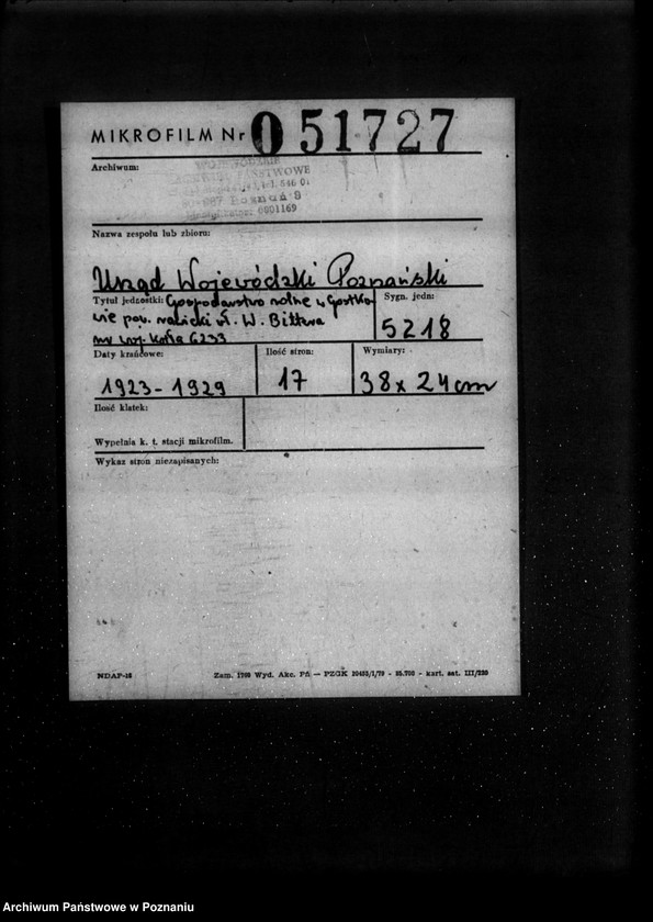 Obraz 2 z jednostki "Gospodarstwo rolne w Gostkowie powiat rawicki własność W. Bittera nr woj. kotła 6233"