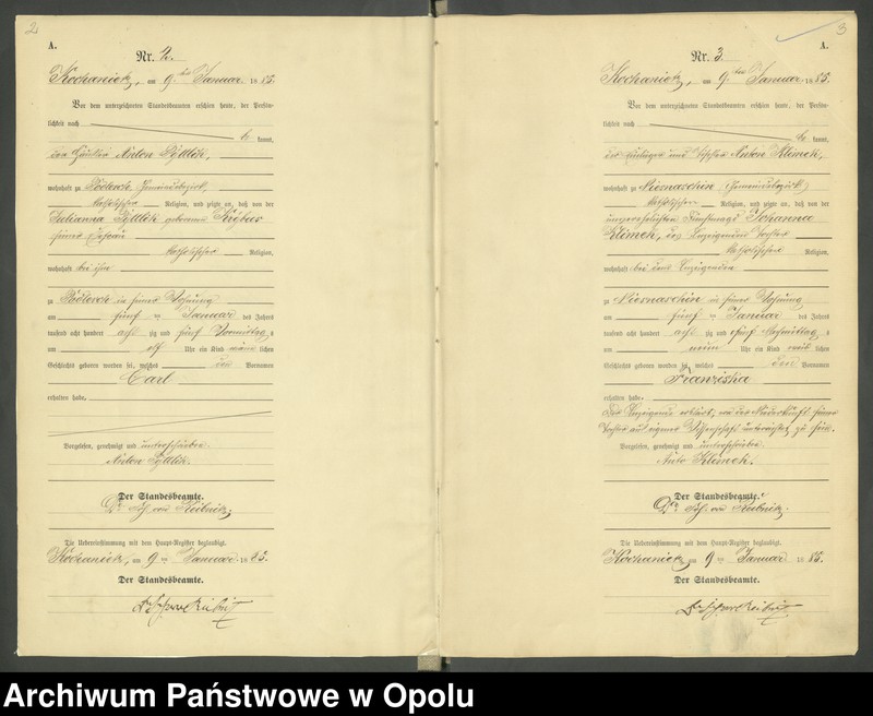 image.from.unit.number "Urząd Stanu Cywilnego Kochaniec Księga urodzeń rok 1885"