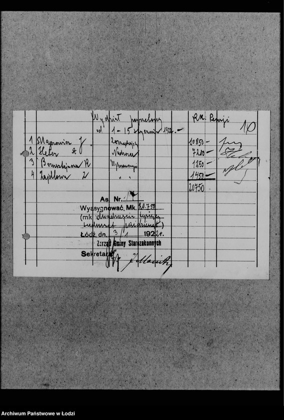 Obraz 14 z jednostki "Listy płacy, asygnaty"