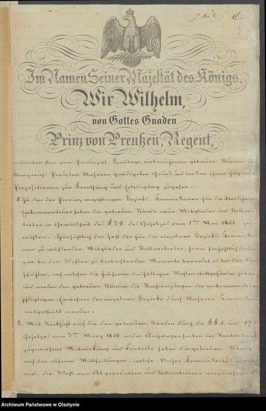 image.from.unit.number "Acta des 15ten Provinzial-Landtages der Stände der Königreichs Preussen. Die Eröffnung und sonstige allgemeine Angelegenheiten des Landtages"