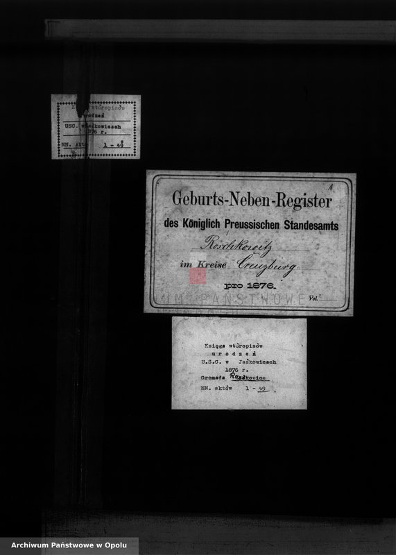 image.from.unit.number "Geburts-Neben-Register Standesamts Roschkowitz pro 1876"