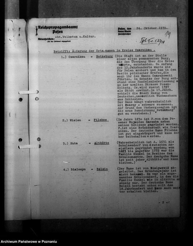 Obraz 18 z jednostki "Ortsnamenänderung - Kreis Scharnikau (Czarnków)"