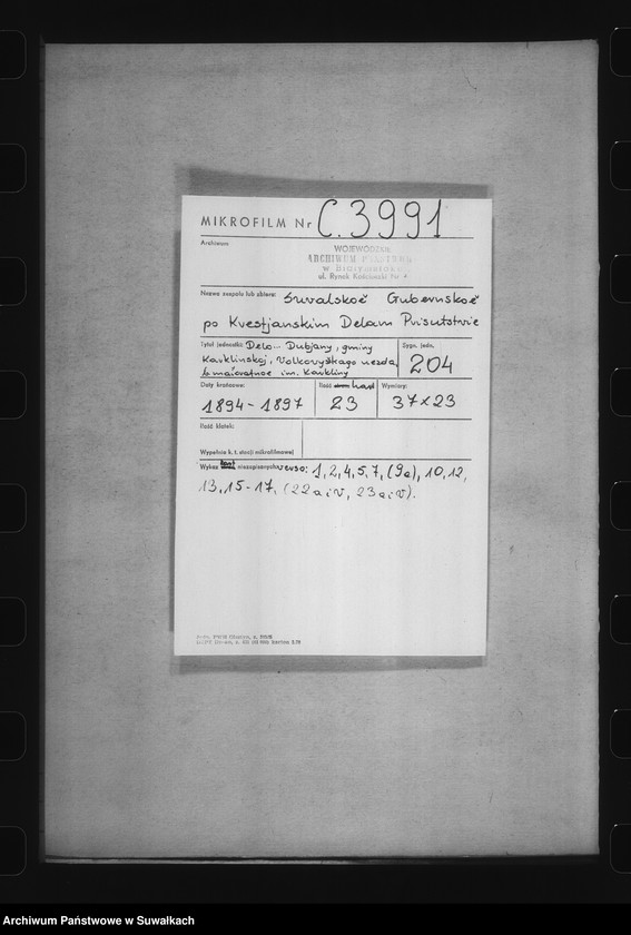 image.from.unit.number "Delo… Dubjany, gminy Karklinskoj, Volkovyšskago uezda, b.maîoratnoe im. Karkliny"