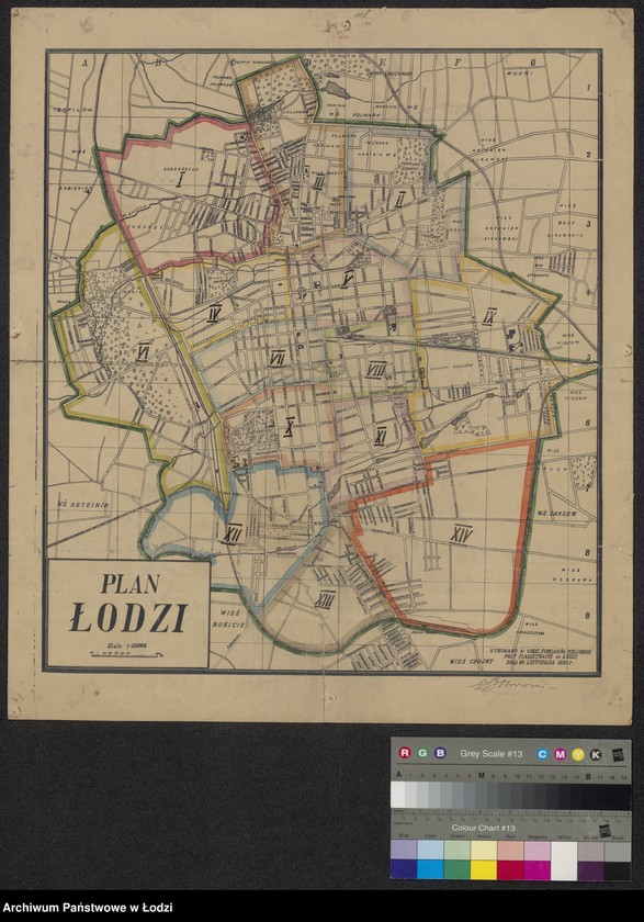Obraz 1 z jednostki "Plan Łodzi. Granice miasta i komisariatów"