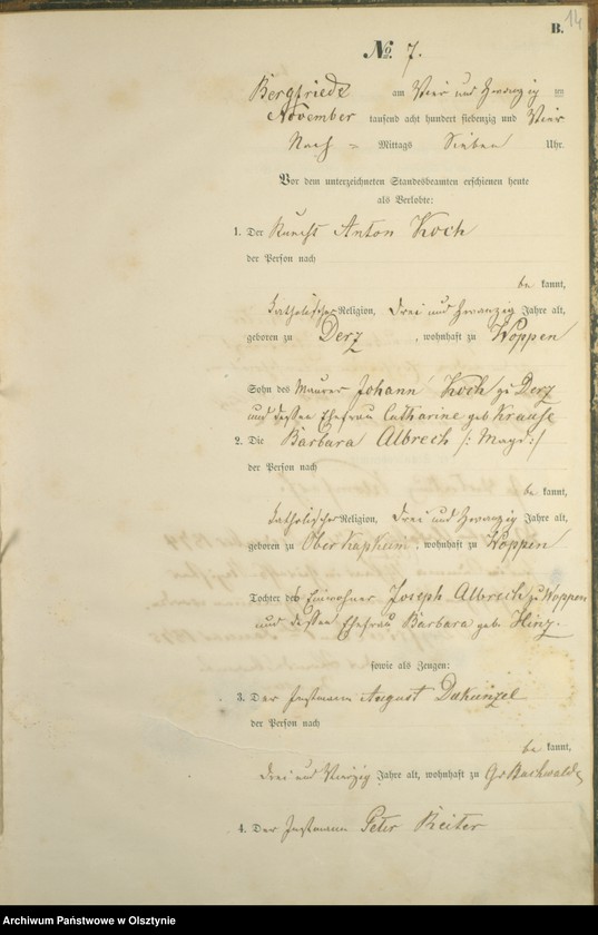 image.from.unit.number "Haupt-Heiraths-Register Nr 1 - 7"