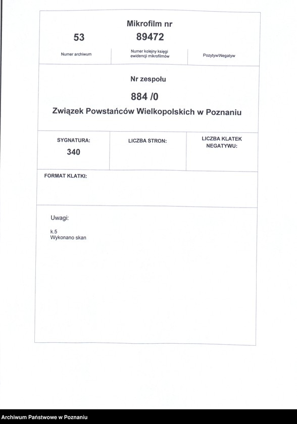 Obraz 2 z jednostki "Powstanie Wielkopolskie w 1918-1919 w Środzie. Spis członków."