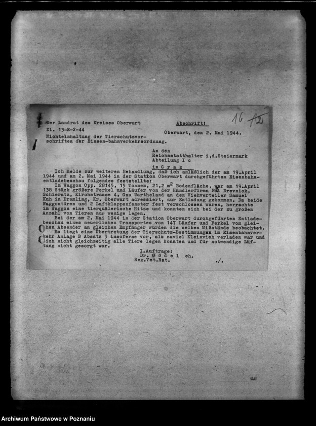 image.from.unit.number "Behandlung von Schlachtvieh. Tierschutz. Wissenschaftliche Versuche an lebenden Tieren"