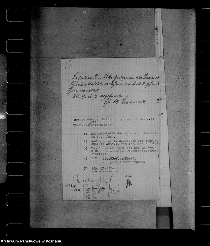 Obraz 19 z jednostki "Korespondencja z powołanymi do wojska pracownikami urzędu namiestnika"