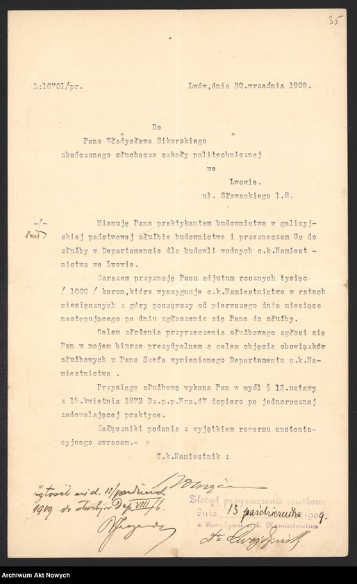 image.from.collection.number "Władysław Sikorski - biografia w dokumencie archiwalnym"