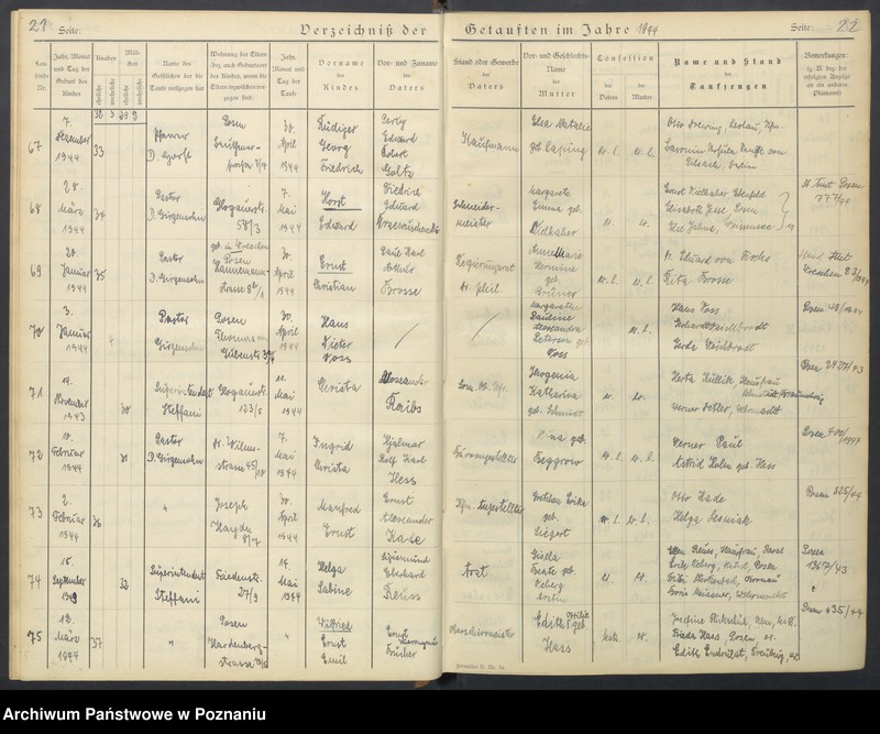 Obraz 14 z jednostki "Verzeichnis der Getauften"
