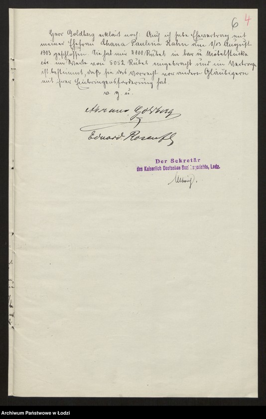 Obraz 8 z jednostki "Goldberg i Rosenfeld- spółka handlowa"