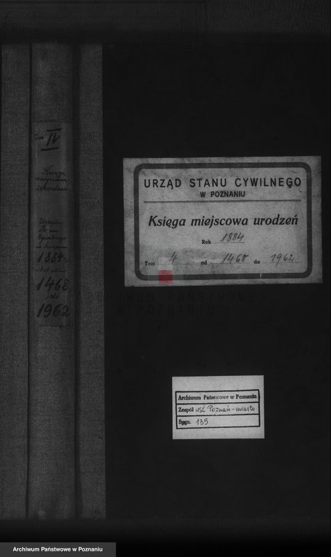 Obraz 1 z jednostki "Księga urodzeń t. IV"