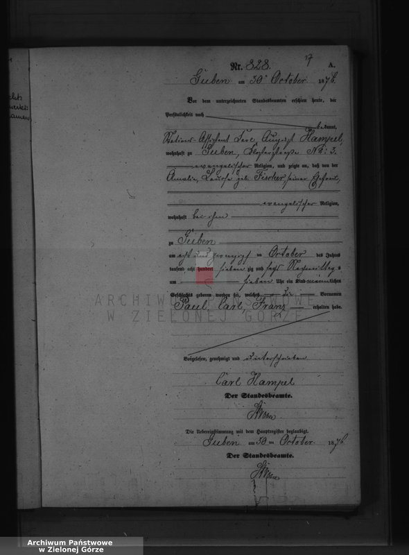 image.from.unit.number "Geburts-Neben-Register, Band III von No 812 bis No 980"