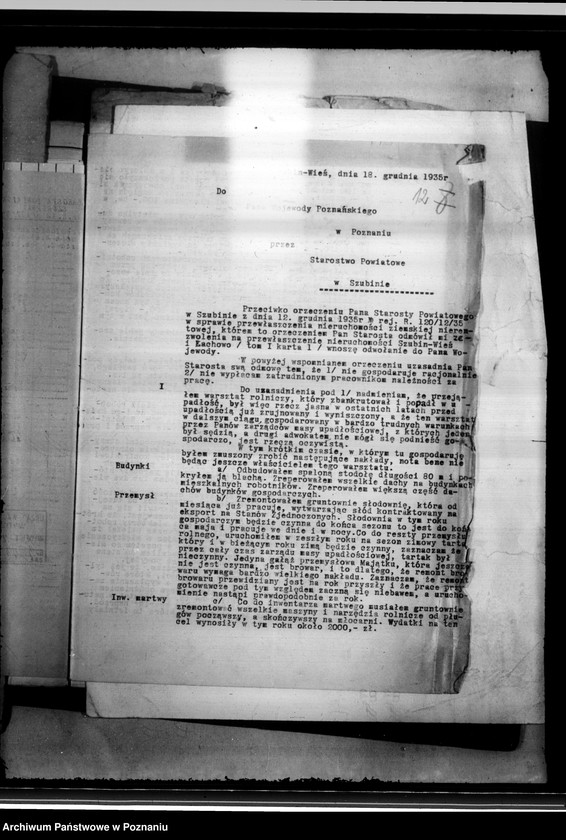 Obraz 20 z jednostki "/Sprawy przewłaszczenia nieruchomości Szubin wieś powiatu szubińskiego na rzecz J. Łubińskiego własność Elzy Rosen"