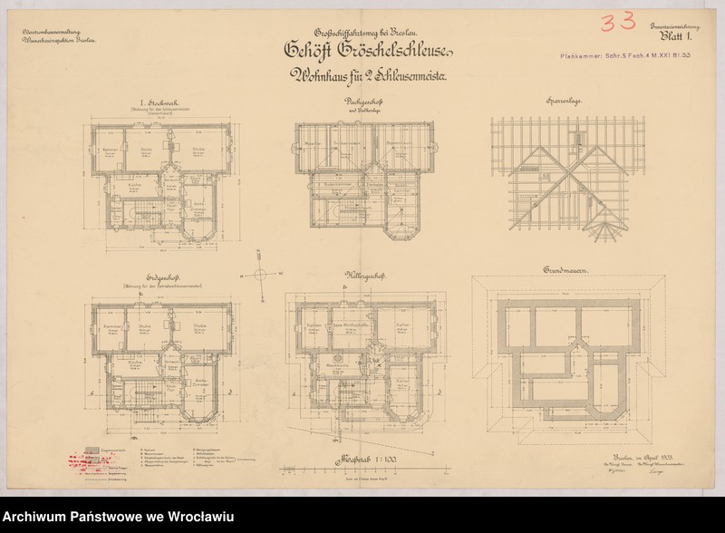 image.from.unit.number "Großschiffahrtsweg bei Breslau. Gehöft Gröschelschleuse. Blatt 1-3"