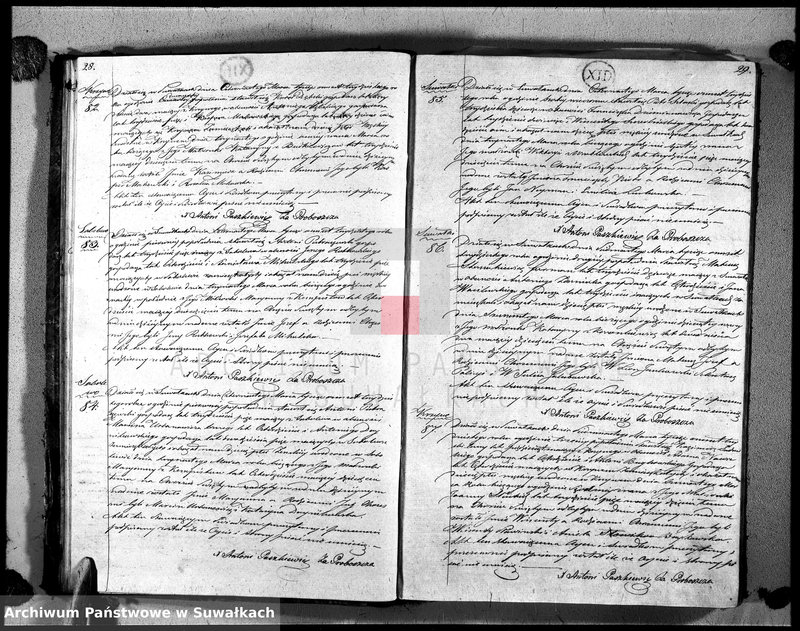 image.from.unit.number "Księga duplikat urodzonych, zaślubionych i zeszłych urzędnika stanu cywilnego, parafij suwalskiej roku 1830"