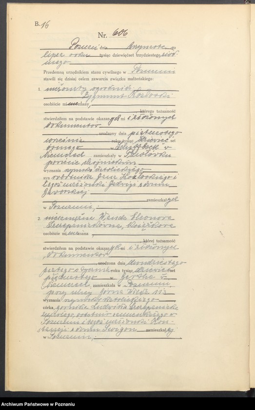 Obraz 18 z jednostki "Księga miejscowa małżeństw tom III [Rejestr główny małżeństw]"