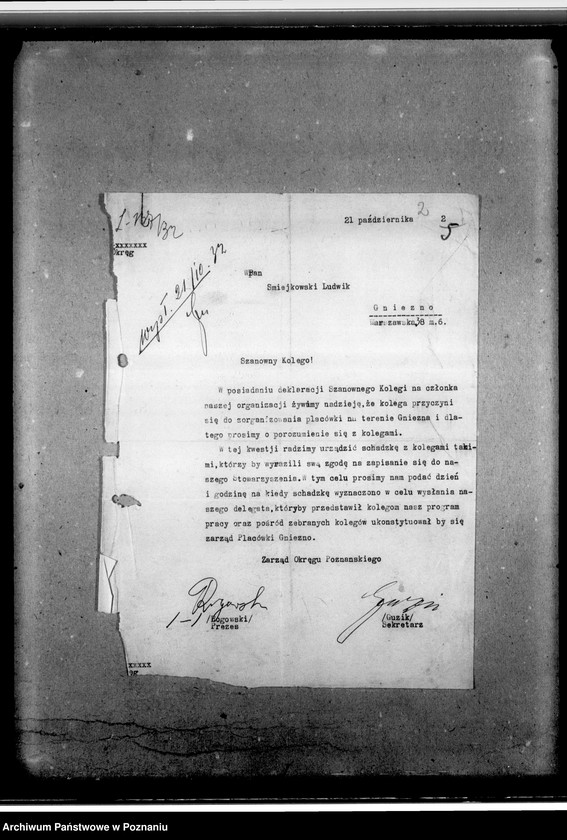 image.from.unit.number "Sprawy organizacyjne i personalne - korespondencja, ewidencja członków, skład zarządu, organizacja"