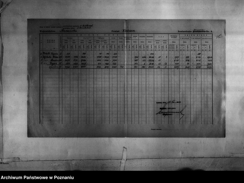 Obraz 6 z jednostki "/Statystyka produkcji rolnej - zestawienie z terenu powiatu kościańskiego"