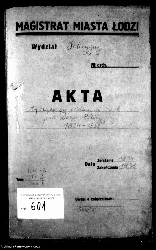 Obraz 4 z jednostki "Akta dotyczące osób oddanych pod nadzór policyjny"