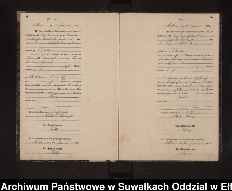 image.from.unit.number "Geburts-Neben-Register des Preussischen Standes-Amtes Stasswinnen Kreis Lötzen"