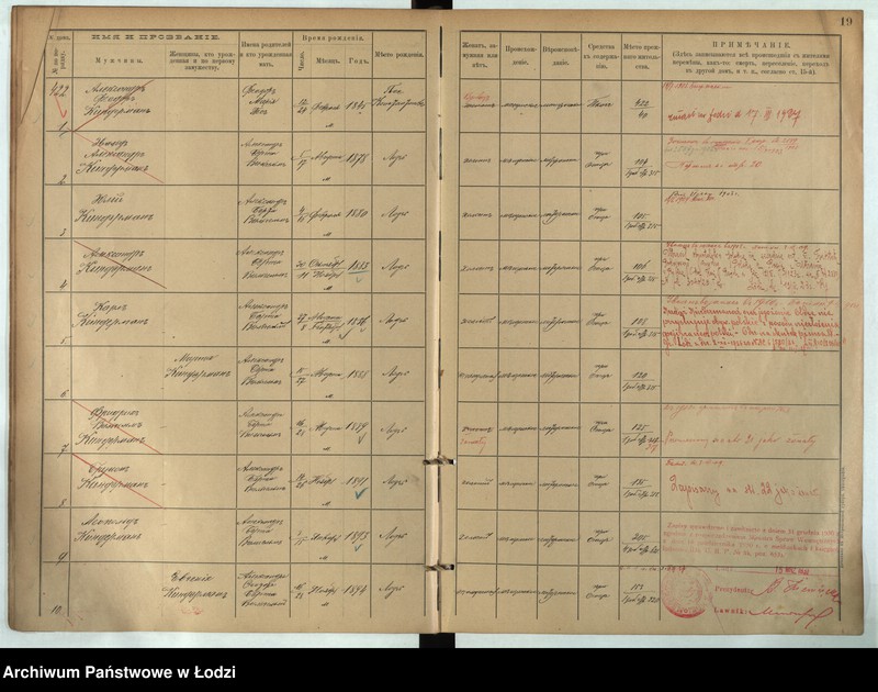 Obraz 15 z jednostki "[Księga ludności stałej m. Łodzi guberni piotrkowskiej nr domu 422-425]"