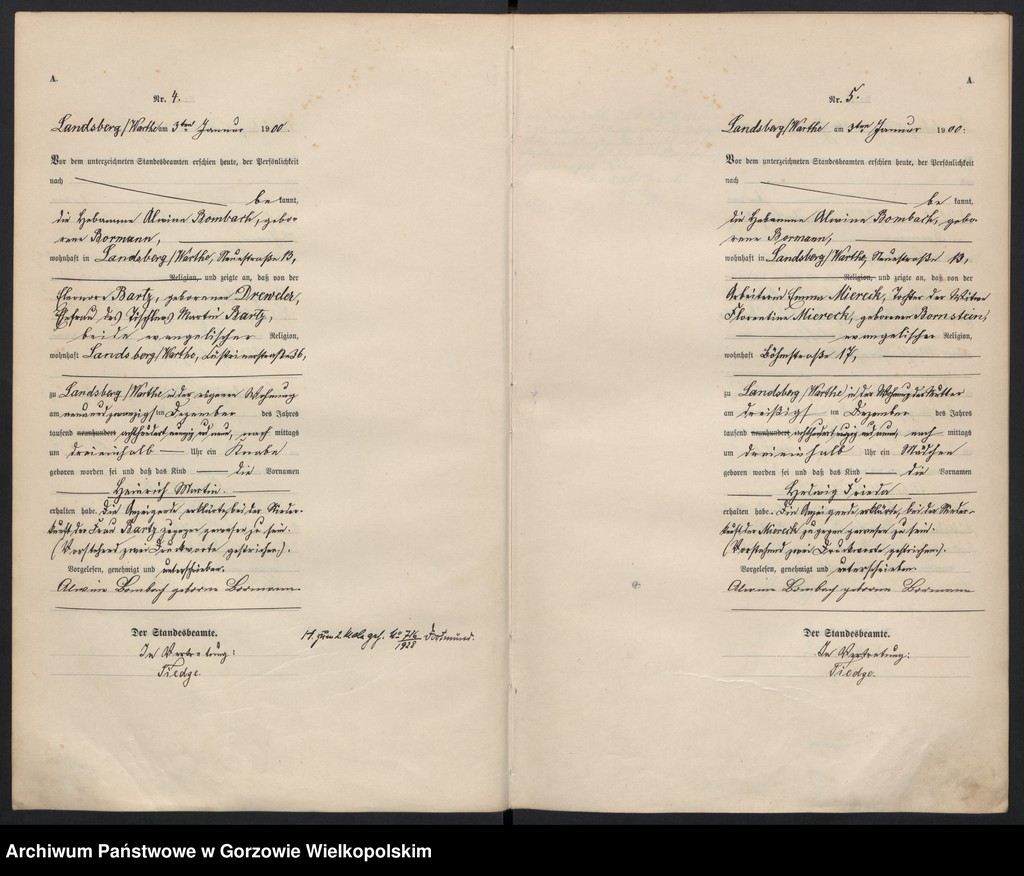 Obraz 6 z jednostki "Geburts Register"