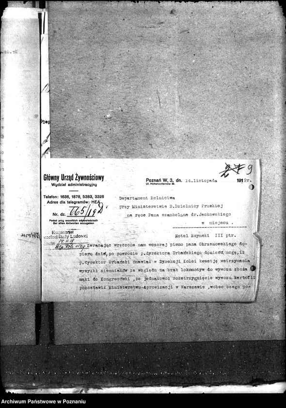 Obraz 13 z jednostki "Sprawy szczegółowo-administracyjne Aprowizacja Kongresówki"