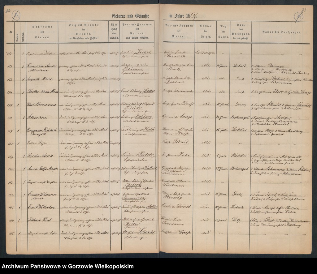 image.from.unit.number "Duplikate der Hauptkirche zu Landsberg an der Warthe (zawiera także księgę zgonów Konkordier Kirchen Gemeinde mit der reformirten und Militair Gemeinde z 1867 r.)"