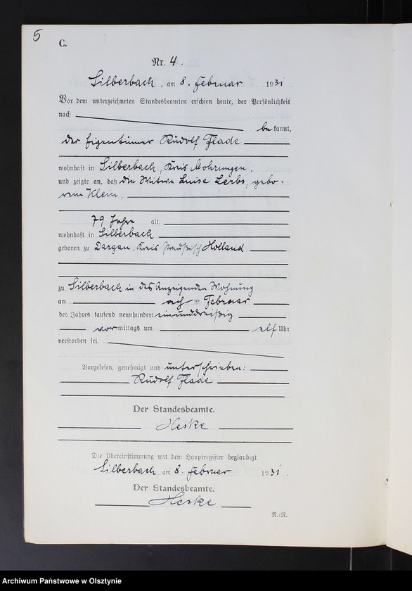 image.from.unit.number "Sterbe-Neben-Register Nr 1 - 26"
