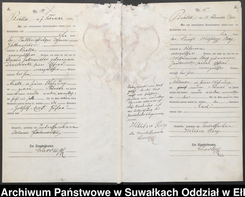 image.from.unit.number "[Geburts]-Haupt-Register des Königlichen Preussischen Standes-Amtes Bialla Kreis Johannisburg"