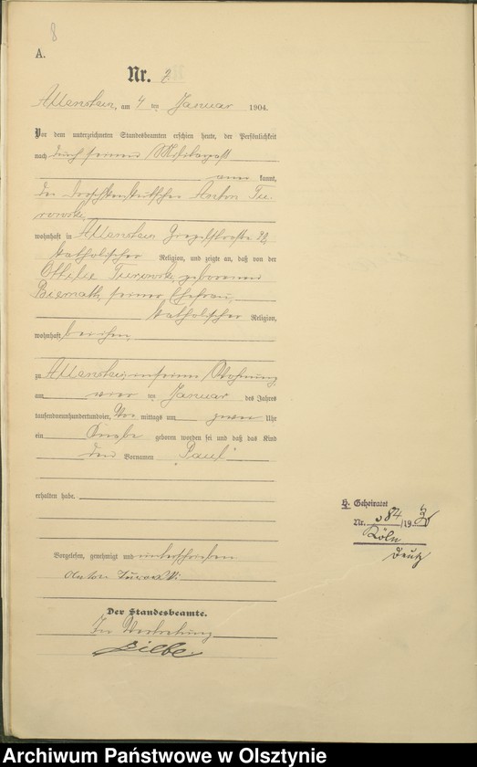 image.from.unit.number "Geburts-Haupt-Register Tom I, Nr 1 - 398"