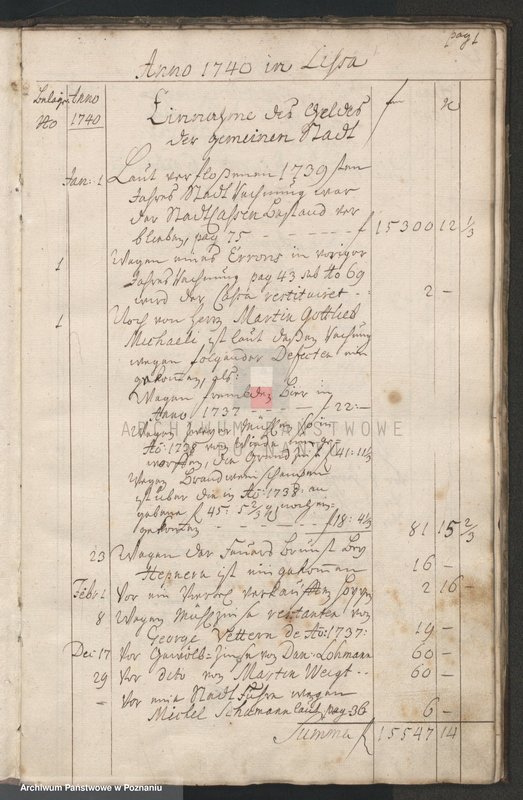 Obraz 3 z jednostki "Rechnung der Stadt Lissa; język niemiecki"