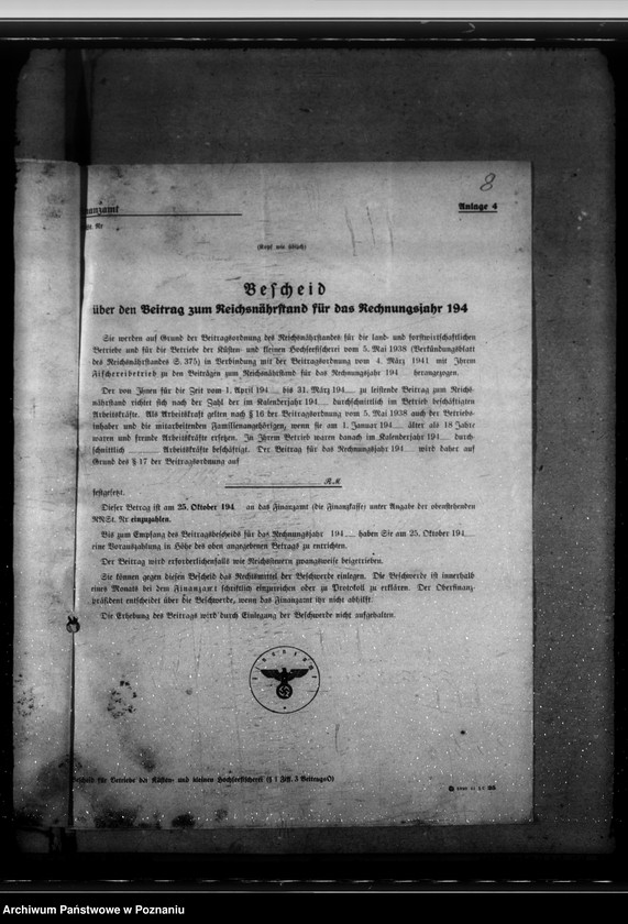 Obraz 12 z jednostki "Angelegenheiten der Kommunalverbände. Beiträge zum Reichsnährstand. Gemeindeabgaben."