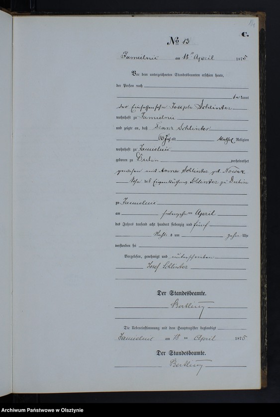 Obraz 16 z jednostki "Sterbe-Neben-Register Nr 1 - 37"
