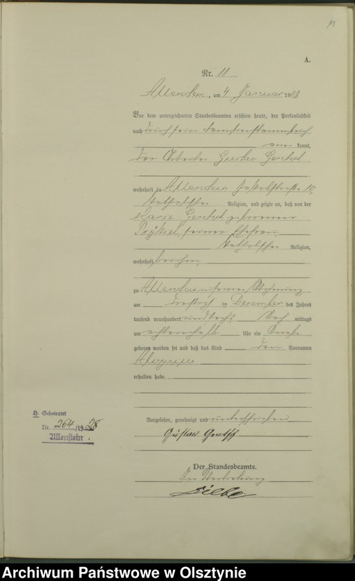 image.from.unit.number "Geburts-Haupt-Register Tom I, Nr 1-399"