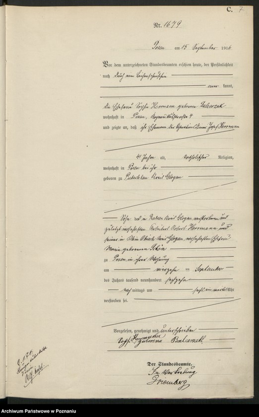 Obraz 9 z jednostki "Księga miejscowa zgonów tom IV [Rejestr główny zgonów]"