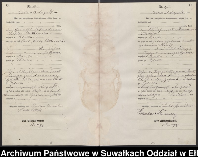 image.from.unit.number "Sterbe-Haupt-Register des Königlichen Preussischen Standes-Amtes Bialla Kreis Johannisburg"