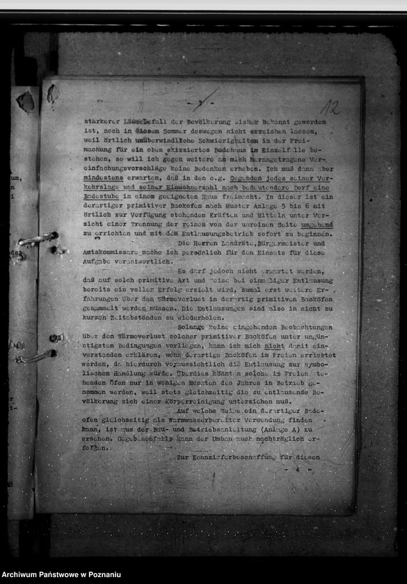 Obraz 16 z jednostki "Bestattung menschlicher Leichen. Überwachung der Lager des Bundes Deutscher Mädel. Bekämpfung der Verlausung. Typhussonderermittlung"