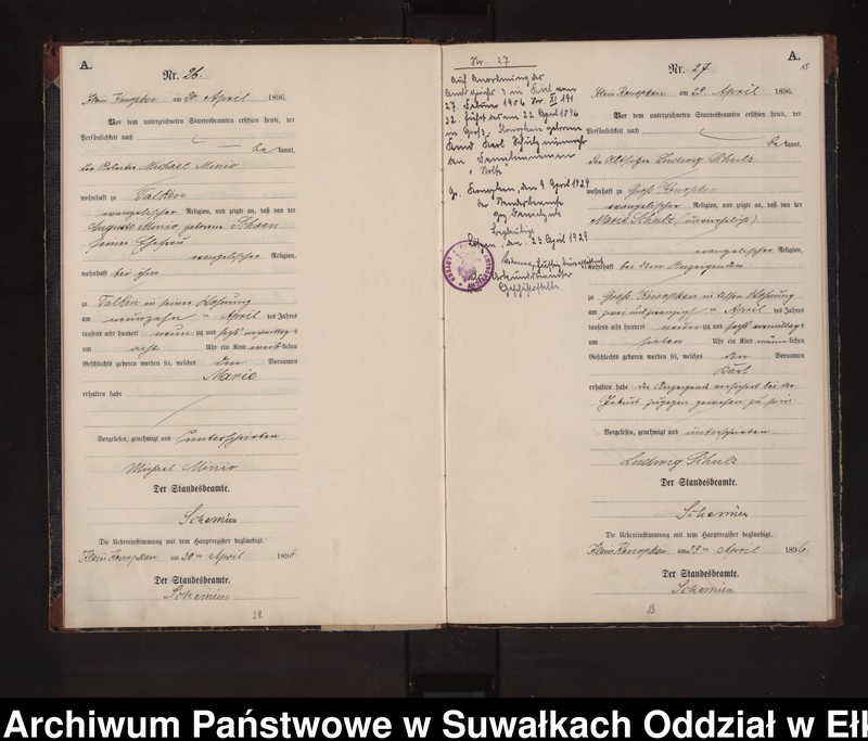 image.from.unit.number "Geburts-Neben-Register des Preussischen Standes-Amtes Gross Konopken Kreis Loetzen"