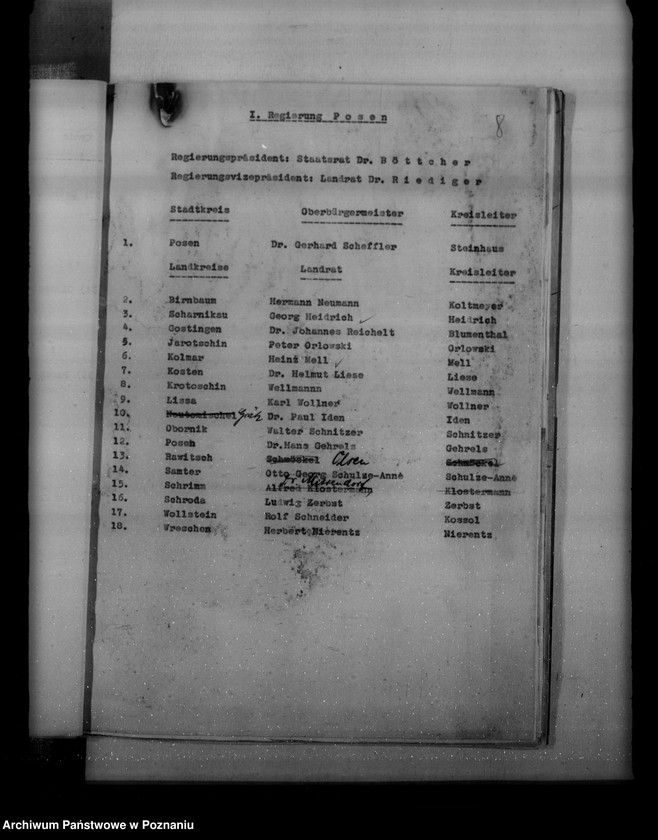 Obraz 15 z jednostki "Spisy i personalia urzędników, landratów oraz urzędników landrackich, miejskich i komisarzy obwodowych"