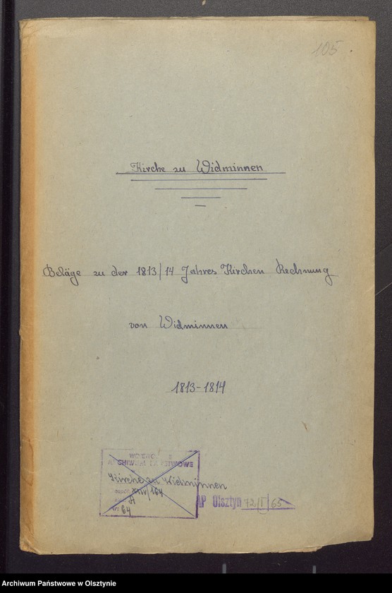 image.from.unit.number "Beläge zur 1813/1814 Jahres Kirchen Rechnung von Widminnen"