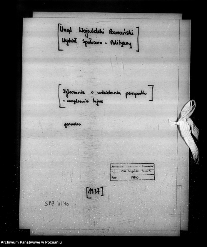 Obraz 4 z jednostki "/Zgłaszanie o udzieleniu paszportów - zarządzenia tajne, generalia/"