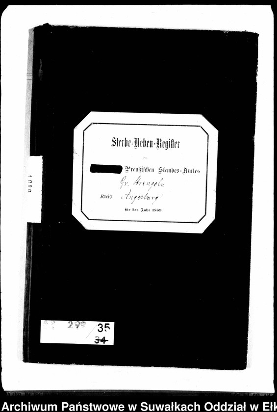 image.from.unit.number "Sterbe-Neben-Register des Preussischen Standes-Amtes Gr. Strengeln Kreis Angerburg"