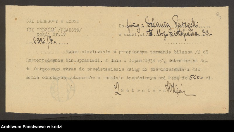 Obraz 11 z jednostki "Szlama Parzęcki- pracownia bielizny"