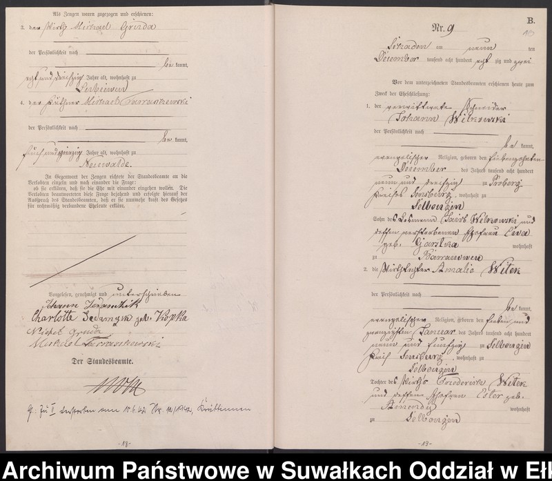 image.from.unit.number "Heiraths-Haupt-Register des Königlich Preussischen Standes-Amtes Schaden Kreis Sensburg"