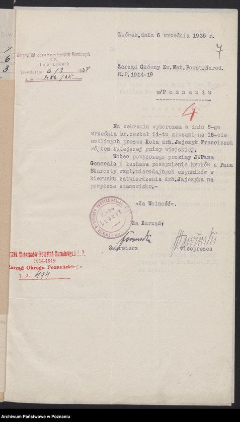 Obraz 10 z jednostki "Lwówek, powiat Nowy Tomyśl - akta koła."