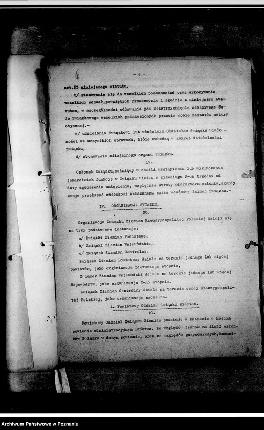 Obraz 10 z jednostki "Projekt statutu. Biuletyn Wielkopolskiego Związku Ziemian nr 5. Spisy członków Wielkopolskiego Związku Ziemian z dołączeniem podziału na koła, składu Zarządu i Statutu Związku z 1933 i 1938 roku"