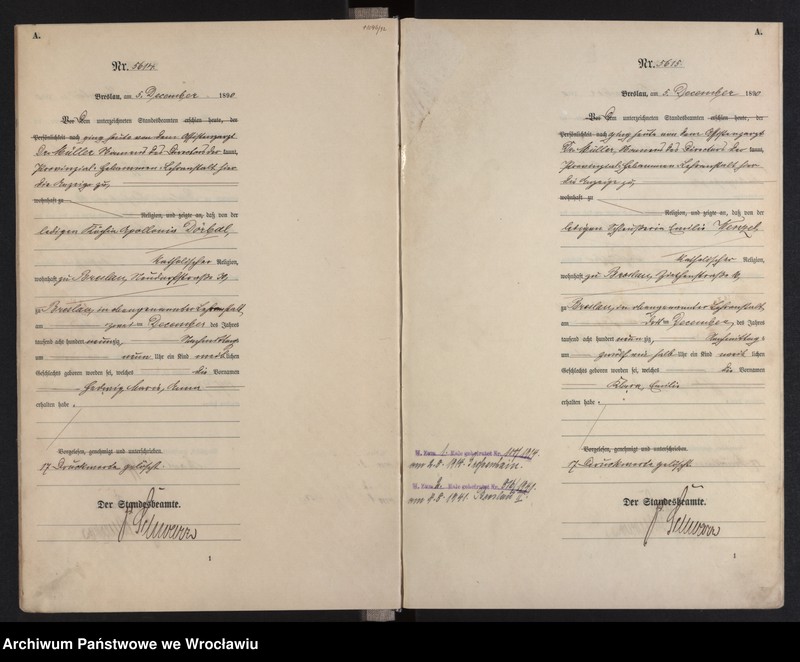 image.from.unit.number "Geburts-Haupt-Register Breslau II 1890 Band 15"