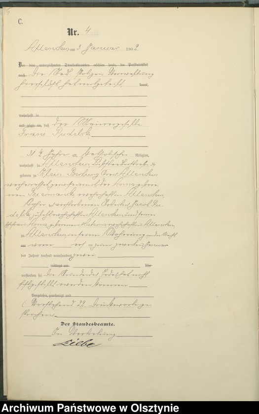 image.from.unit.number "Sterbe-Haupt-Register Tom I,Nr 1 - 394"